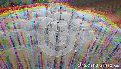 Hologram, abstraction, water, fountain, splashes Stock Photo