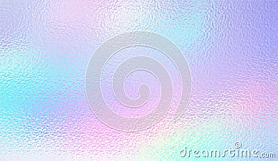 Hologram background. Iridescent foil effect texture. Holography pattern. Pearlescent gradient. Rainbow surface for design prints. Vector Illustration