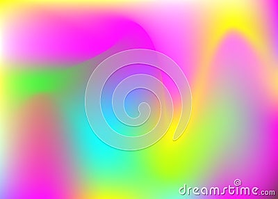 Hologram Gradient. Fantasy Card. Blur Glitch. Pearlescent Backgr Vector Illustration