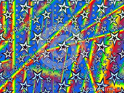 A hologram paper made of stars and different colors for backgrounds, packaging, or wallpapers Stock Photo