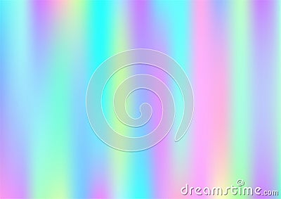 Hologram Magic Dreamy Vector Background. Rainbow Iridescent Gradient, Holographic Fluid Poster Wallpaper. Pearlescent Hologram Vector Illustration