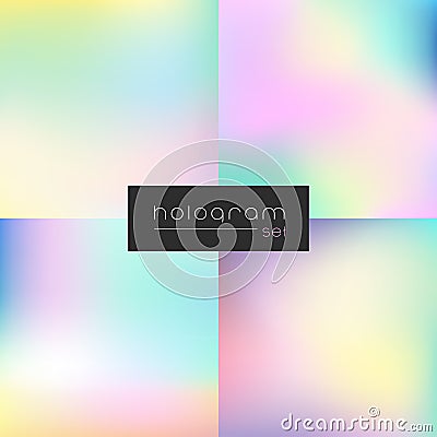 Hologram vector rainbow gradient set Vector Illustration