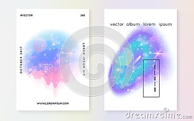 Holographic background. Princess gradient. Kawaii unicorn hologr Vector Illustration