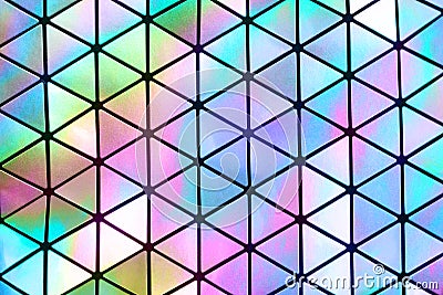 holographic and black colored metallic geometric background Stock Photo