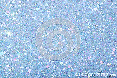 Holographic bright light blue glitter background Stock Photo