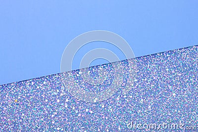 Holographic bright white glitter real texture background. Stock Photo