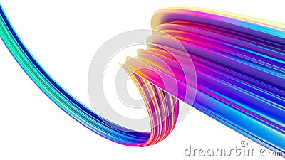 Holographic colored abstract twisted shape illustration for Christmas backgrounds Cartoon Illustration