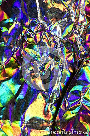 Holographic Disco Abstract Shiny Rainbow Background Stock Photo