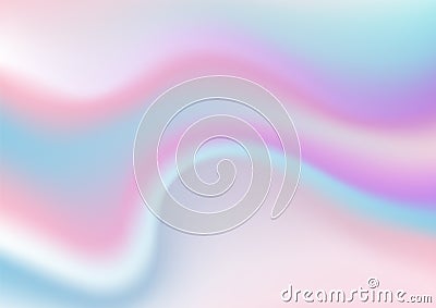 Holographic foil, trendy motion waves pastel concept abstract ba Vector Illustration