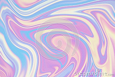 Holographic iridescent surface wrinkled foil pastel. Real Hologram Background of wrinkled abstract foil 80s texture with multiple Stock Photo