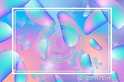 Holographic neon gradient background design. Abstract liquid shapes and fluid background. Cool background design for Vector Illustration