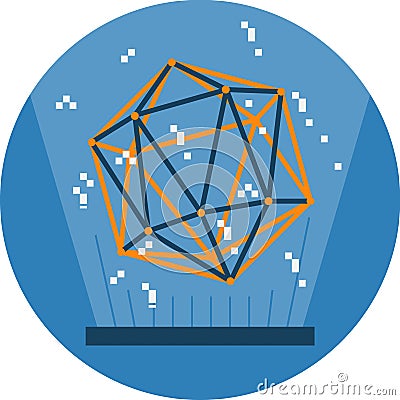 Holographic projection Abstract Icon illustration. Vector Illustration