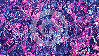 Holographic rainbow metal foil. Real hologram background wrinkled abstract foil 80s texture with multiple colors.purple texture Stock Photo