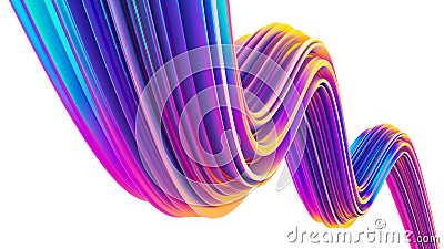 Holographic 90s style ultra violet fluid 3D shape for Christmas backgrounds and posters Stock Photo
