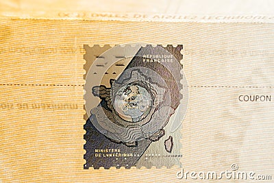 Holographic stamp on the official document of Ministry of Interior Editorial Stock Photo