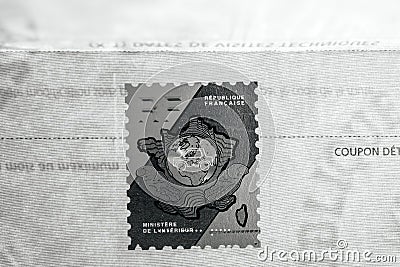 Holographic stamp on the official document of Ministry of Interior Editorial Stock Photo