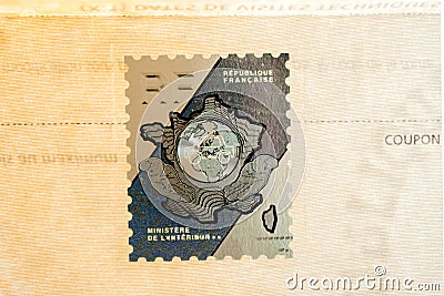 Holographic stamp on the official document of Ministry of Interior Editorial Stock Photo