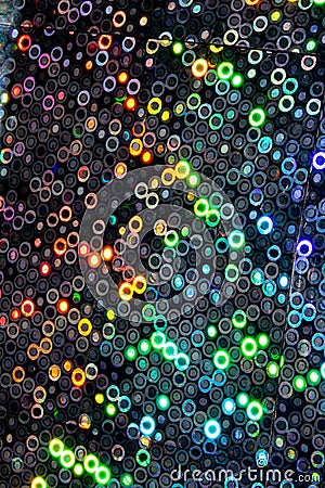 Holographic Vibrant and Colourful Disco Circles that are Shiny for Background Stock Photo