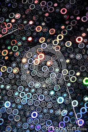 Holographic Vibrant and Colourful Disco Circles that are Shiny for Background Stock Photo