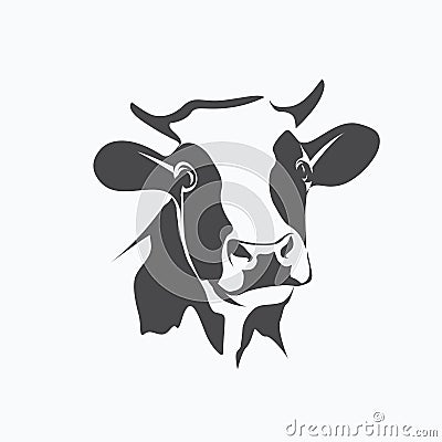 Holstein cow portrait Vector Illustration