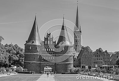 Holsten Gate (Holstentor) in Lubeck old town Germany Editorial Stock Photo