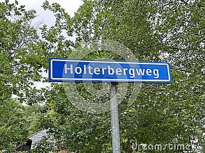 Street name sign Holterbergweg Editorial Stock Photo