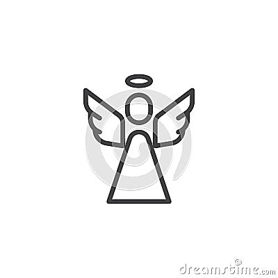 Holy angel outline icon Vector Illustration