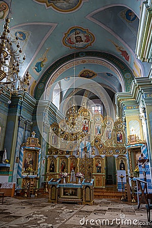 Holy Assumption Church, 1755, former Trynitarskyy church-monastery in Zbarazh city, Ternopil oblast or province, located Stock Photo