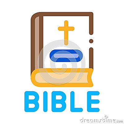 Holy bible of christians icon vector outline illustration Vector Illustration