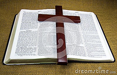 Holy Bible and Cross Stock Photo