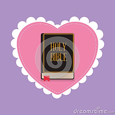 Holy bible sacred book blessed wedding Vector Illustration