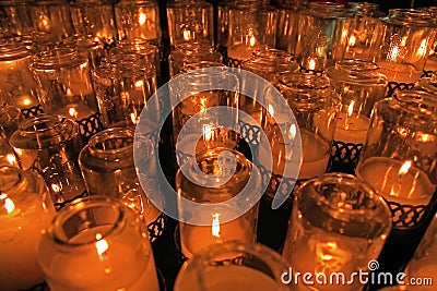 Holy Candle of St. Peter & Paul Church in San Fran Stock Photo