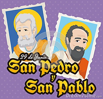 Holy Cards for Solemnity of Saints Peter and Paul, Vector Illustration Vector Illustration