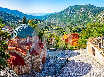 Holy Church of Agios Efthymios Dimitsanas at Dimitsana, Greece Stock Photo