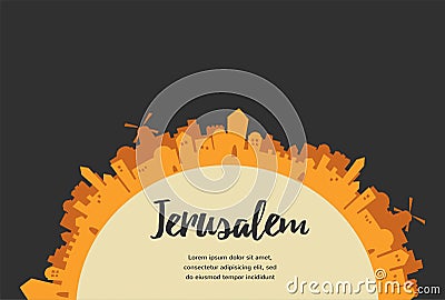 Holy City, Middle East Town, Jerusalem Vector Illustration