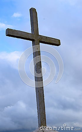 Holy Cross Against Cloudy Blue Sky Editorial Stock Photo