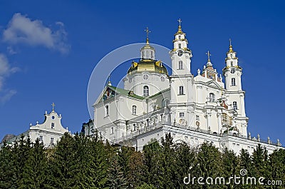 Holy Dormition Cathedral in Pochaev Lavra Stock Photo