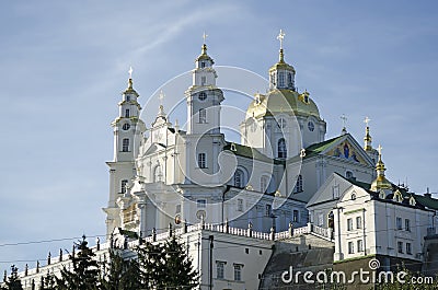Holy Dormition Cathedral in Pochaev Lavra Stock Photo