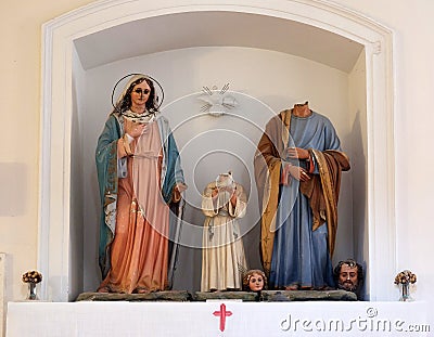 Holy Family, church of St. Nicholas in Cilipi, Croatia Stock Photo