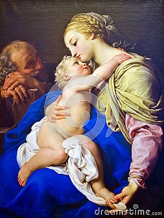 Holy Family, painting by Pompeo Batoni Editorial Stock Photo