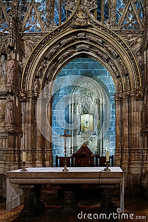 The Holy Grail Chalice in the Cathedral in Valencia Spain on February 27, 2019 Editorial Stock Photo