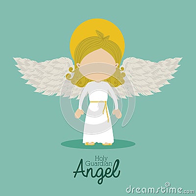 Holy guardian angel Vector Illustration