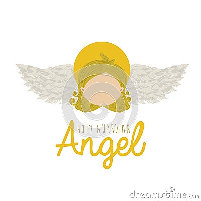 Holy guardian angel Vector Illustration