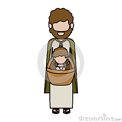 holy joseph and baby jesus design Cartoon Illustration