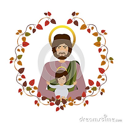 Holy joseph christianity Vector Illustration