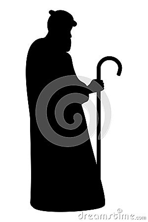 holy joseph icon silhouette Vector Illustration