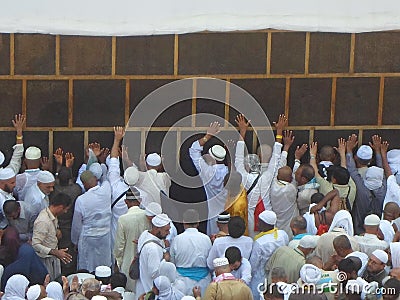 The Holy Kaaba is the center of Islam inside Masjid Al Haram in Mecca Editorial Stock Photo