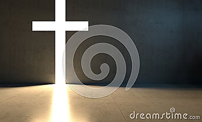 Holy light cross Stock Photo