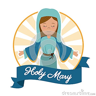 Holy mary mother miracle salvation image Vector Illustration