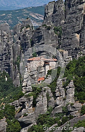 Holy Monastery of Rousanou, Meteora, Greece Stock Photo